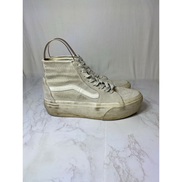 VANS Sk8-Hi Stackform Wedge Chunky Sneakers Sz Women 7/Men 5.5 Suede Gray - Picture 2 of 7
